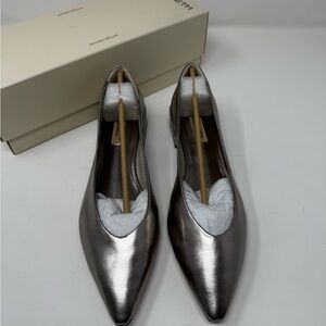 Antonio Melani x Elizabeth Damrich Trapeze Metallic Dress Pumps Flats Tarnished